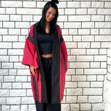 Red Haori Jacket, Green Haori Coat, Oversized Kimono, Red Unisex Winter Haori Kimono Jacket, Long Kimono, Reversible Haori, Burning Man