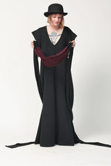 Burgundy and Black Obi Belt