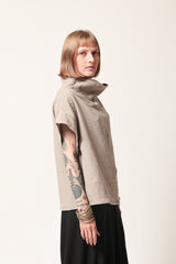 Oversize Beige Cotton Top