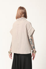 Oversize Beige Cotton Top