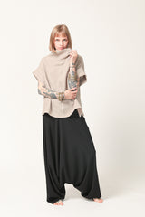 Oversize Beige Cotton Top