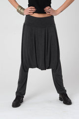 Harem Pants Grey, Drop-Crotch Pants, Burning Man Pants, Women Harem Pants, Gray Men Harem Pants, Boho Unisex Fall Harem Pants, Plus size