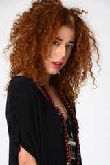 Loose Black Dress, Women Oversize Boho Dress, Short Black Dress, Lycra Bohemian Dress with Pockets, Urban Tunic Top, Casual / Evening Dress