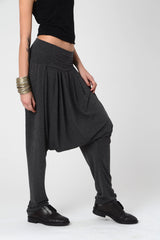 Harem Pants Grey, Drop-Crotch Pants, Burning Man Pants, Women Harem Pants, Gray Men Harem Pants, Boho Unisex Fall Harem Pants, Plus size