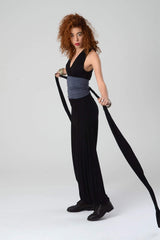 Black Obi Belt, Grey Wrap Waist Tie Belt, Grey women's Obi belt, Boho belt, Women's Belt, Wide High Waist belt, Bohemian sash, Obi belt