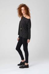 Long Sleeve Tunic Shirt, Wide Neck Shirt, Grey Clothes, Womens Tops, Grey Casual Tunic Top, Urban Clothing, Loose Top, Fall Fashion, Gift