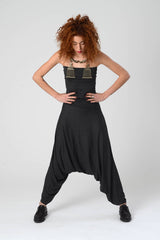 Grey Jumpsuit, Strapless Jumpsuit, Women's Harem Jumpsuit, Burning Man Clothing, Women's Clothing, Boho Chic Jumpsuit, Grey Harem Pants