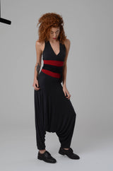 Black Woman Harem Jumpsuit, Black Tribal women jumpsuit, Sexy Romper Women, Womens Festival Jumpsuit, Boho Jumpsuit, Woman Lycra Harem Pants