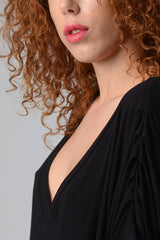 Loose Black Dress, Women Oversize Boho Dress, Short Black Dress, Lycra Bohemian Dress with Pockets, Urban Tunic Top, Casual / Evening Dress