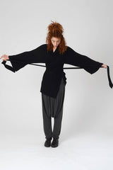 Black Kimono Top, Woman's Kimono Cardigan, Wrap Tunic Top, Long Bell Sleeves Top, Japanese Kimono, Boho Kimono, Urbanic Bohemian Woman's Top