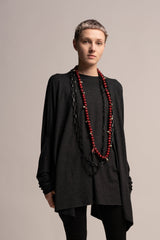 Oversize Gray Top, women's tunic top, Grey Dress Tunic , Loose Top, Long Sleeve Extravagant draped Tunic, Maternity Top