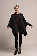 Oversize Gray Top, women's tunic top, Grey Dress Tunic , Loose Top, Long Sleeve Extravagant draped Tunic, Maternity Top