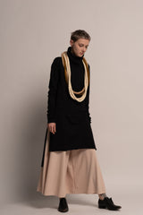 Black Tunic Top, Black Turtle Neck Tunic, Urban Clothing, Women's long tunic top, Loose Black Top, Long Sleeve Tunic, Long Tops For Women