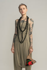 Almond Green Boho Harem Jumpsuit, Pleated Strapless Jumpsuit, Women's Casual Tribal Drop Crotch Romper, Sexy Lycra Summer Jumper