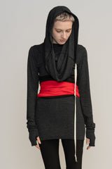 Gray Urban Top, Grey tunic, Urban Clothing, Women's Hoodie top, Loose Gray tunic, Long Sleeve Top, Tops For Women, Hoodie top, Gray Tops