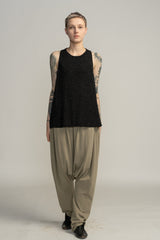 Evening Sparkling Black tank top, Loose sleeveless black top, Sexy black top, Open back top, A Line Black Tank Top, Shiny Summer top