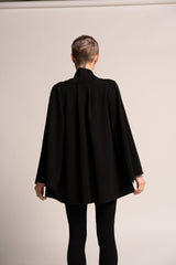 Black Cape Jacket, Evening A-Line Jacket, Kimono Elegant Jacket, Flared Wide Sleeves, Japanese Women's Black Evening Cardigan, Cover Up