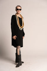 Black Dress, Off the Shoulder Oversize Dress, Loose black dress, Long Sleeve Black Dress, Maternity Dress, Oversize Tunic, Urban Clothing