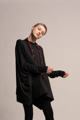 Oversize Gray Top, women's tunic top, Grey Dress Tunic , Loose Top, Long Sleeve Extravagant draped Tunic, Maternity Top