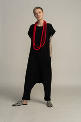 Black Jumpsuit with pockets, Harem Jumpsuit, Boho Jumpsuit, Summer Jumpsuit, Long romper, Drop Crotch Jumpsuit, Women's Jumpsuit