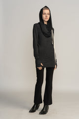 Gray Urban Top, Grey tunic, Urban Clothing, Women's Hoodie top, Loose Gray tunic, Long Sleeve Top, Tops For Women, Hoodie top, Gray Tops