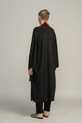 Japanese Haori Jacket, Kimono Oversize Cardigan, Grey Urban Casual to Evening Bohemian Black Cape Cover Up