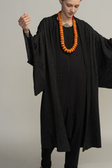 Japanese Haori Jacket, Kimono Oversize Cardigan, Grey Urban Casual to Evening Bohemian Black Cape Cover Up