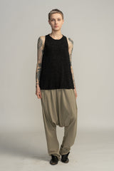 Evening Sparkling Black tank top, Loose sleeveless black top, Sexy black top, Open back top, A Line Black Tank Top, Shiny Summer top