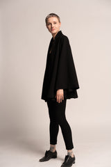 Black Cape Jacket, Evening A-Line Jacket, Kimono Elegant Jacket, Flared Wide Sleeves, Japanese Women's Black Evening Cardigan, Cover Up