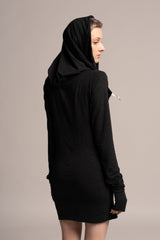 Gray Mini Dress, Grey tunic, Urban Clothing, Women's Hoodie Dress, Gray Urban Dress, Long Sleeve Pencil dress, Gray Dresses, Pencil Dress