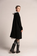 Black Dress, Off the Shoulder Oversize Dress, Loose black dress, Long Sleeve Black Dress, Maternity Dress, Oversize Tunic, Urban Clothing