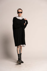 Black Dress, Off the Shoulder Oversize Dress, Loose black dress, Long Sleeve Black Dress, Maternity Dress, Oversize Tunic, Urban Clothing