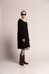 Black Dress, Off the Shoulder Oversize Dress, Loose black dress, Long Sleeve Black Dress, Maternity Dress, Oversize Tunic, Urban Clothing