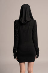 Gray Mini Dress, Grey tunic, Urban Clothing, Women's Hoodie Dress, Gray Urban Dress, Long Sleeve Pencil dress, Gray Dresses, Pencil Dress