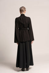 Japanese Kimono, Boho Kimono, Black Kimono Cardigan, Woman's Kimono Top, Wrap Top, Black Urban Clothing, Long Sleeve Lycra kimono