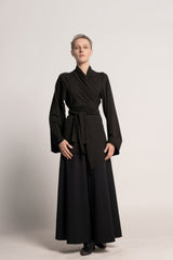 Japanese Kimono, Boho Kimono, Black Kimono Cardigan, Woman's Kimono Top, Wrap Top, Black Urban Clothing, Long Sleeve Lycra kimono