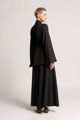 Japanese Kimono, Boho Kimono, Black Kimono Cardigan, Woman's Kimono Top, Wrap Top, Black Urban Clothing, Long Sleeve Lycra kimono