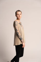 Shiny cream Summer top, Evening Sparkling cream tank top, A Line Tank Top, Loose sleeveless beige top, Sexy beige top, Low back sexy top