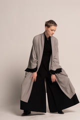 Unisex Haori Jacket, Japanese Kimono jacket for women, Gray Urban Clothing, Grey Haori Jacket, Women's Bohemian Haori, Oversized Coat