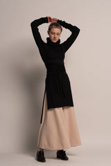 Women Wide Leg Cream Pants, Flared Skirt Pants, Bohemian Palazzo Pants, Fall Fashion