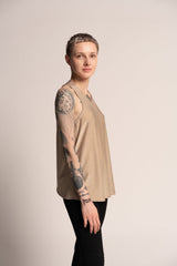 Gold top, Sexy Cream sparkly top, Evening Nude open back Tank Top, Shiny Top, Loose Sleeveless Top, Trapeze Tank Top