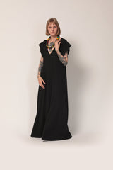 Black Maxi Dress, Summer Maxi Dress, Loose Fit Dress, Modern Everyday Dress, V Neck Dress, Plus Size Dress, Steampunk Dress, Oversize Dress