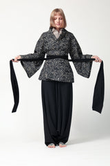 Black and Beige Obi Belt
