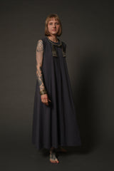 Oversized Blue Maxi Dress with Pockets