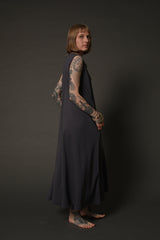 Oversized Blue Maxi Dress with Pockets