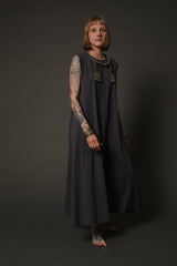 Oversized Blue Maxi Dress with Pockets