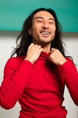 Red Unisex Turtle Neck Top