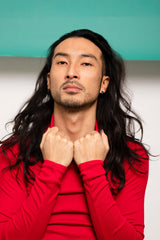 Red Unisex Turtle Neck Top