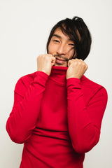 Red Unisex Turtle Neck Top