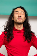 Red Unisex Turtle Neck Top